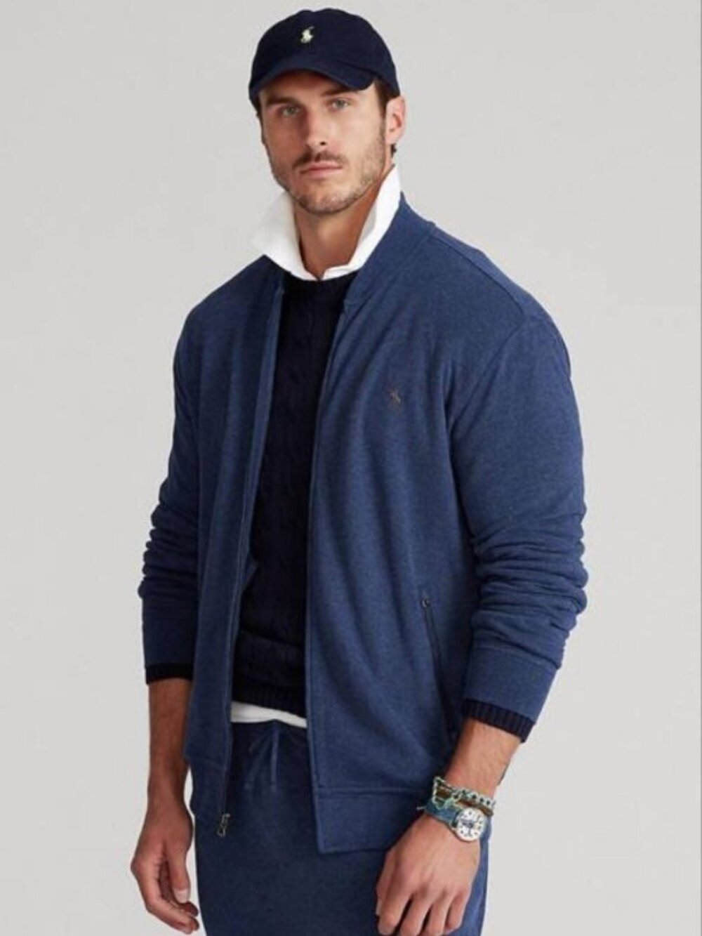 $168 Polo Ralph Lauren Luxury Jersey Baseball Jacket  Big & Tall  Size 3XLT